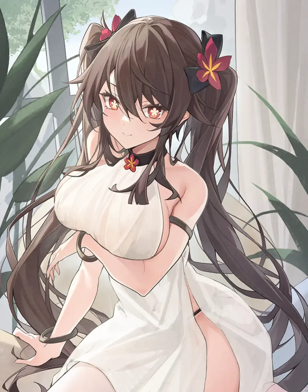 胡桃失去尊严的漫画图片没有东西挡住,原神胡桃红绳图片啥梗