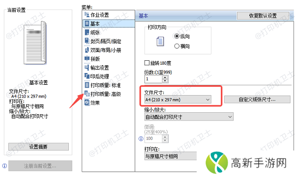 设置打印机和打印选项