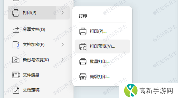预览打印效果 预览打印效果