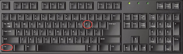 使用快捷键打开打印预览