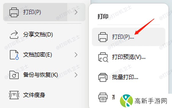 从Excel菜单中进入打印预览